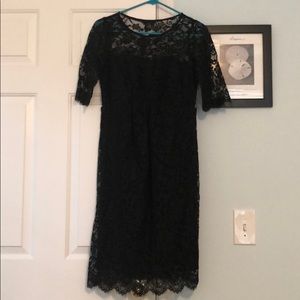 Maternity black lace evening dress